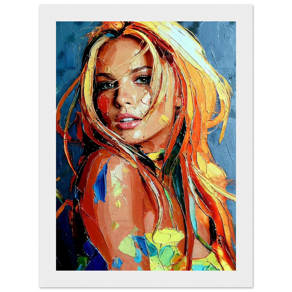 Blonde, Turning framed art print hanging on a living room wall