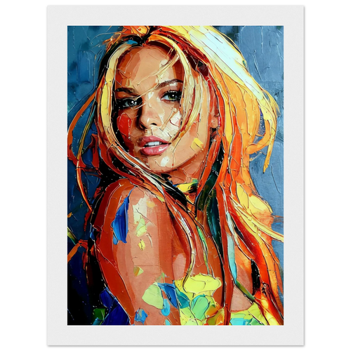 Blonde, Turning framed art print hanging on a living room wall